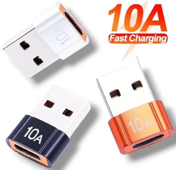 АДАПТЕР АДАПТЕР-ПРЕОБРАЗОВАТЕЛЬ OTG USB 2.0 В USB TYPE C 10A БЫСТРАЯ ЗАРЯДКА