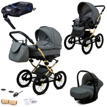 BabyLux Wózek 4w1 dziecięcy Margaret + baza Isofix
