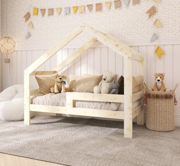 ŁÓŻKO DZIECIĘCE DOMEK 160x80 DLA DZIECKA DLA DZIECI + STELAŻ + BARIERKA W3