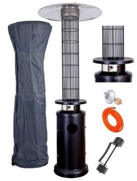 Parasol Gazowy Promiennik Ogrodowy Ogrzewacz 14 KW POKROWIEC CZARNY BLACK