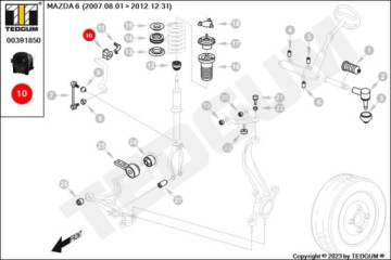 РЕЗИНОВЫЙ СТАБИЛИЗАТОР ПЕРЕДНИЙ ВНУТРЕННИЙ MAZDA 6