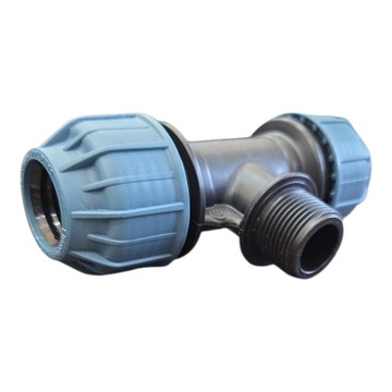 Trójnik skręcany PE 25-1/2M-25 gwint zewnętrzny na rurę PE 25