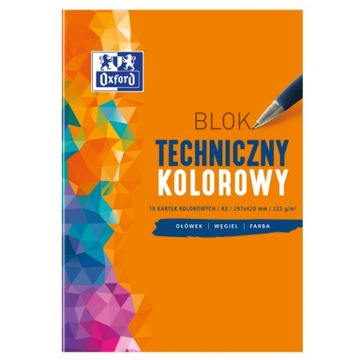 Blok techniczny Oxford A3 10 kartek 250g kolorowy