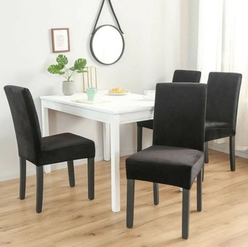 Чехлы на СТУЛЬЯ 6 шт. ВЕЛУРОВЫЙ УНИВЕРСАЛЬНЫЙ КОРИЧНЕВЫЙ Комплект чехлов