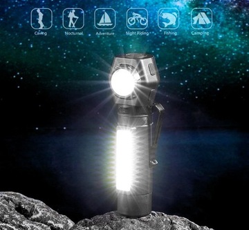 Светодиодный налобный фонарь T6 XPE и магнит COB 18650