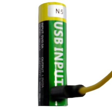 Akumulator bateria AA R6 USB 1300mAh 1,5V paluszek
