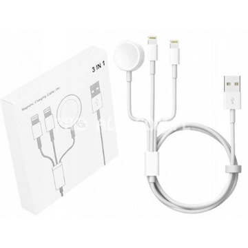 ŁADOWARKA INDUKCYJNA 3W1 IPHONE 2 X LIGHTNING USB APPLE WATCH 1,2m