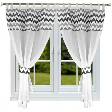 Готовые шторы из соболя, узор зигзаг, 145х160 см.