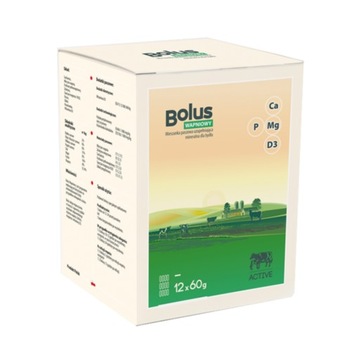 BOLUS WAPNIOWY DLA KRÓW niedobór wapnia + fosfor magnez wit. D3 12szt x60g