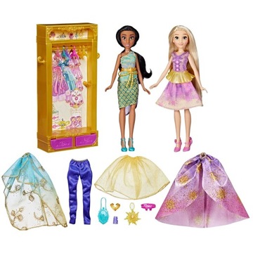 DISNEY LALKA JASMINE I ROSZPUNKA +SZAFA GARDEROBA Z UBRANIAMI I AKCESORIAMI