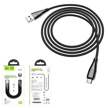 Kabel magnetyczny micro USB 1.2M 3A Quick Charge 3.0 QC3.0 Oplot TRANSMISJA