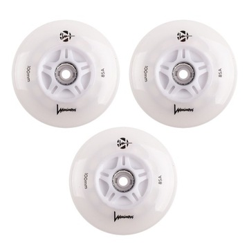 ŚWIECĄCE KÓŁKA DO ROLEK LUMINOUS LED 100MM/85A BIAŁE 3 SZTUKI