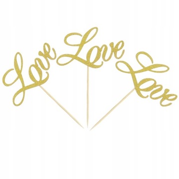 Baby Decor Wedding Love Cupcake Picks 20 szt