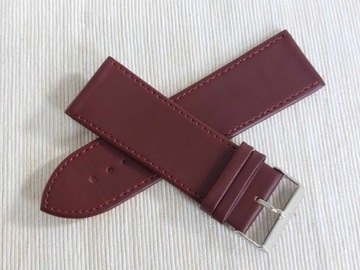 PASEK DO ZEGARKA MĘSKI DAMSKI 30 MM, XXL, BORDOWY, SKÓRA