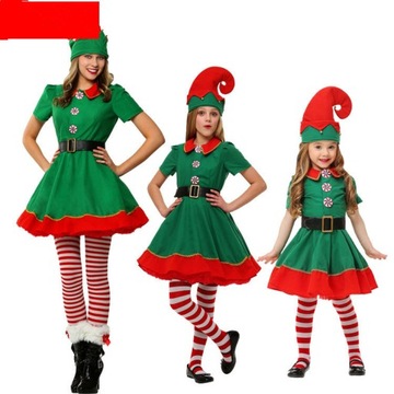 Kostium Elfa Dzieci Dorośli Świąteczne Stroje 80-180cm