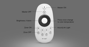 ДИСТАНЦИОННЫЙ СВЕТОДИОДНЫЙ 4-ЗОННЫЙ МОНО-РУЧКА MILIGHT FUT006