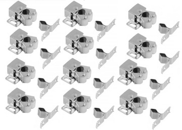 КОМПЛЕКТ ЗАЩЕЛОК, РОЛИКОВЫЙ МЕБЕЛЬНЫЙ ЗАМОК, НАДВИГАЕМЫЙ ДЛЯ ДВЕРЕЙ ШКАФА, ОЦИНКОВАННЫЙ, 12 ШТ.