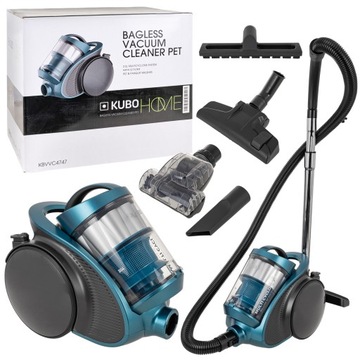 ODKURZACZ BEZWORKOWY CICHY FILTR HEPA SZCZOTKA PET KUBO MOCNY 850W