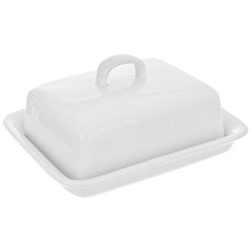 Maselnica MASELNICZKA ceramiczna biała pojemnik na masło z pokrywką