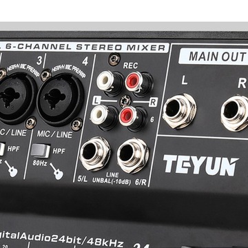 Переносной мини-микшер A6, 6 каналов, аудиоконсоль с