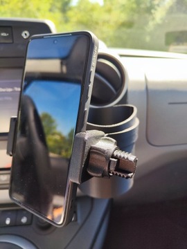 Cupholder na napoje + Uchwyt na telefon ZESTAW BERLINGO PARTNER Czarny Mat