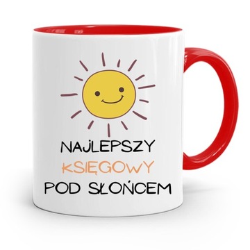 KUBEK CZERWONY PREZENT DLA KSIĘGOWEJ KSIĘGOWEGO z Nadrukiem ze Zdjęciem