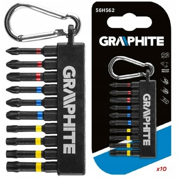 ZESTAW BITÓW UDAROWYCH 10SZT GRAPHITE ZAWIESZKA