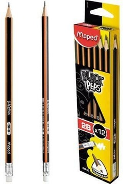 Ołówek z gumką Blackpeps 2B MAPED