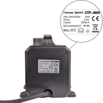 Насос ECO CTP-3800 3600л/ч 20Вт Многофункциональный насос для пруда