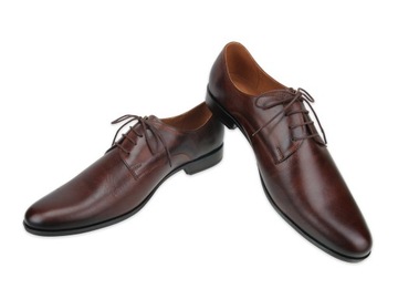 Eleganckie półbuty wizytowe brąz przecierany R555