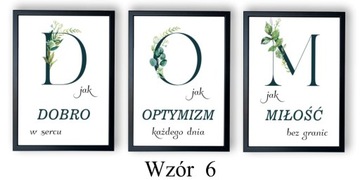 3 картины для кухни гостиной ДОМ, надписи разными цветами