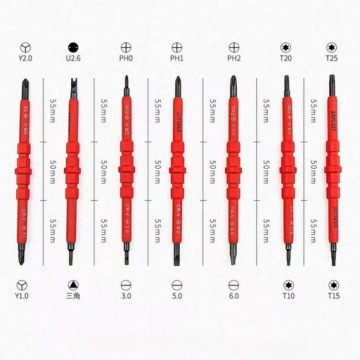 НАБОР ОТВЕРТОК, ОТВЕРТКИ ИЗОЛИРОВАННЫЕ, 14 НАКОНЕЧНИКОВ, СТАЛЬ