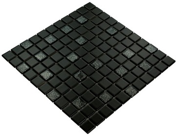 C MOZAIKA ceramiczna czarna plus, płytka, dekor