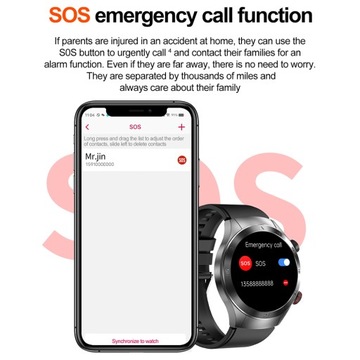E800 SOS Часы для экстренного вызова IP68 Водонепроницаемый монитор здоровья ЭКГ Smart Brac