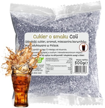 Cukier 0,5kg Do Waty Cukrowej Cola Czarny Szary 500g Saszetka Colowy