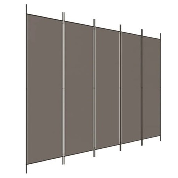 PARAWAN POKOJOWY DEKORACYJNY ŚCIANKA KOTARA 5-PANELOWY 250x220 cm ANTRACYT