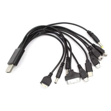 Adapter /Kabel USB uniwersalny do telefonów 10w1