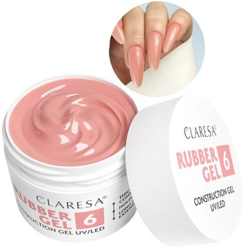 Żel budujący Claresa Rubber Gel 6 gęsty żel do budowania paznokci 45g