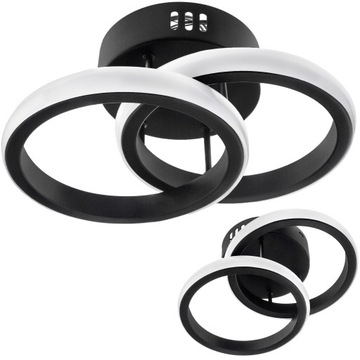 LAMPA SUFITOWA ŻYRANDOL PLAFON LED DWA OKRĘGI 18W