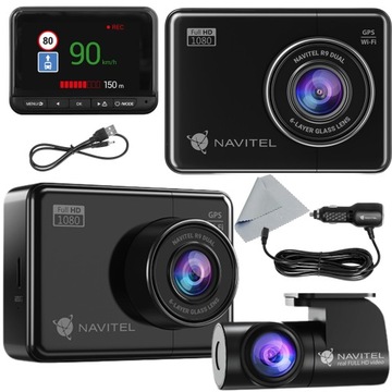 Wideorejestrator kamera samochodowa Navitel R9 Dual przót-tył FHD GPS Wifi