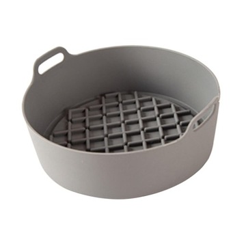 Wielofunkcyjny, szary, okrągły garnek silikonowy AirFryer