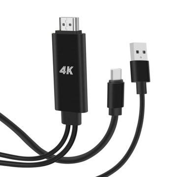 Видеокабель от USB TYPE-C к HDMI 1,8 м, зарядка 4K