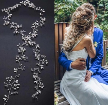 GAŁĄZKA opaska do włosów ślubna ZŁOTY WIANEK ślub