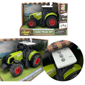 TRAKTOR CIĄGNIK ZABAWKA ROLNICZY FARM ZIELONY ŚWIATŁO DŹWIĘK