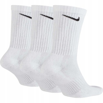 Skarpety Nike białe 3-pak bawełna skarpetki wysokie Dri-Fit roz. 34-38