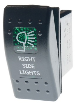 CARLING PRZELACZNIK IP68 WLACZNIK LED 12-24V 20A ZIELONY RIGHT SIDE LIGHTS