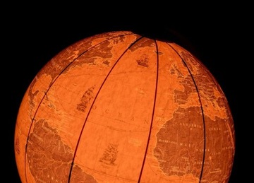 GLOBUS ŻAGLOWCE 32cm PODŚWIETLANY OPRAWA DREWNIANA