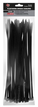 MA PROFESSIONAL - OPASKI ZACISKOWE PLASTIKOWE - CZARNE 7,6MM X 370 50SZT