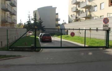 Откатные входные ворота, промышленная 3D панель, 4м х 1м, OC+RAL