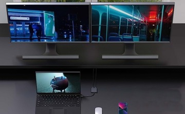АДАПТЕР-ХАБ USB C HDMI USB PD АДАПТЕР РАЗДЕЛЯЕТ 1 РАЗЪЕМ -> 2 МОНИТОРА